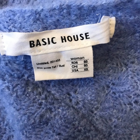 Basic House Oversized Light Blue Cardigan Sweater Size XS - Picture 5 of 6